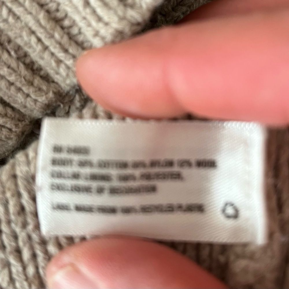BabyGap, brown/beige sweater, elbow patches, button/hook closure, cable knit, 3 - Picture 8 of 10